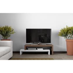 Temahome - meuble tv cliff 120cm blanc mat & noyer