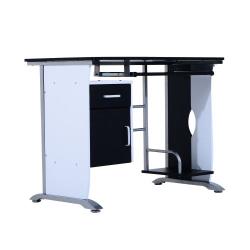 Bureau informatique design en mdf 100 L x 52 I x 75H cm noir et blanc