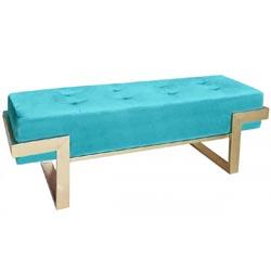 Banquette Istanbul Velours Menthe Pieds Or