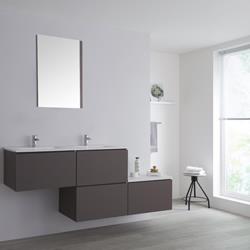 Hudson Reed - Meuble salle de bain double vasque encastrée gris mat Newington - 180cm