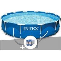 Kit piscine tubulaire Intex Metal Frame ronde 3,66 x 0,76 m + 6 cartouches de filtration