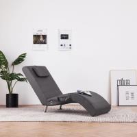 Luxueux Magnifique-Chaise longue de massage Fauteuil de massage Relax Massant avec oreiller Gris Sim