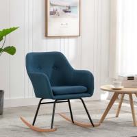 Fauteuil à bascule moderne - Design ergonomique - Chaise de Relax Berçant Bleu Tissu#3853