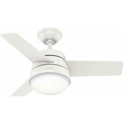 Hunter Fans - Ventilateur de plafond Finley blanc 91 cm avec éclairage