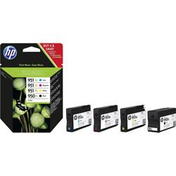 HP Cartouche dencre 950XL + 951XL dorigine pack bundle noir, cyan, magenta, jaune C2P43AE 