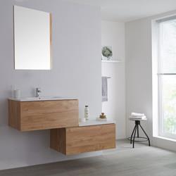 Hudson Reed - Meuble salle de bain avec vasque - Chêne & blanc Newington - 140cm