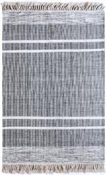 Tapis à franges noir et blanc 180cm Kolena - The Rug Republic